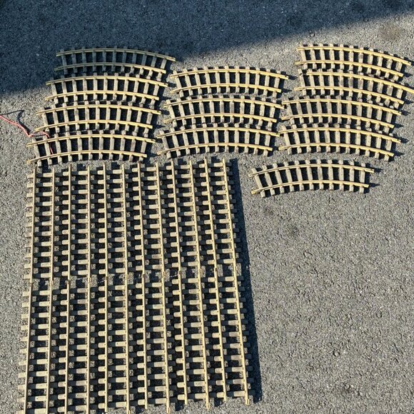 REA Railway Express Agency Train Tracks Curved (12) & Straight (12) 11000 11100 - Picture 1 of 12